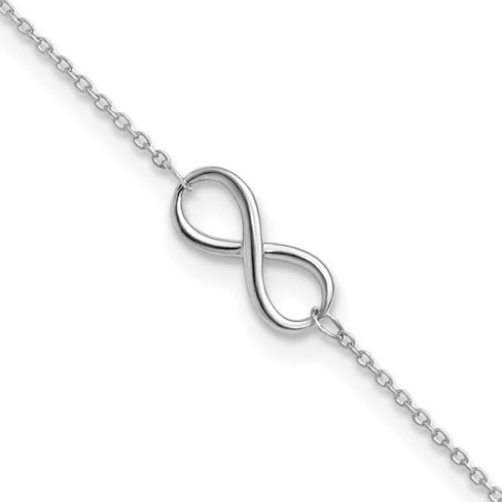 10K White Gold Polished Infinity Anklet: Premium Jewelry for Everyday Elegance